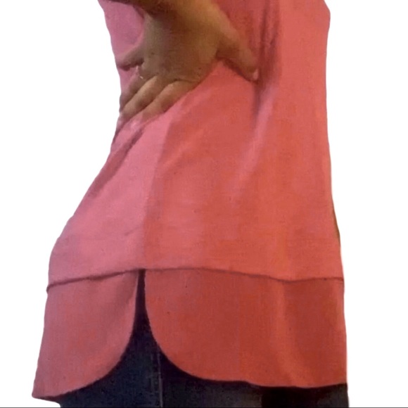 J Crew Tiered Keyhole Tunic Tank Top Rose Deep Pink Womens Medium - Picture 8 of 16